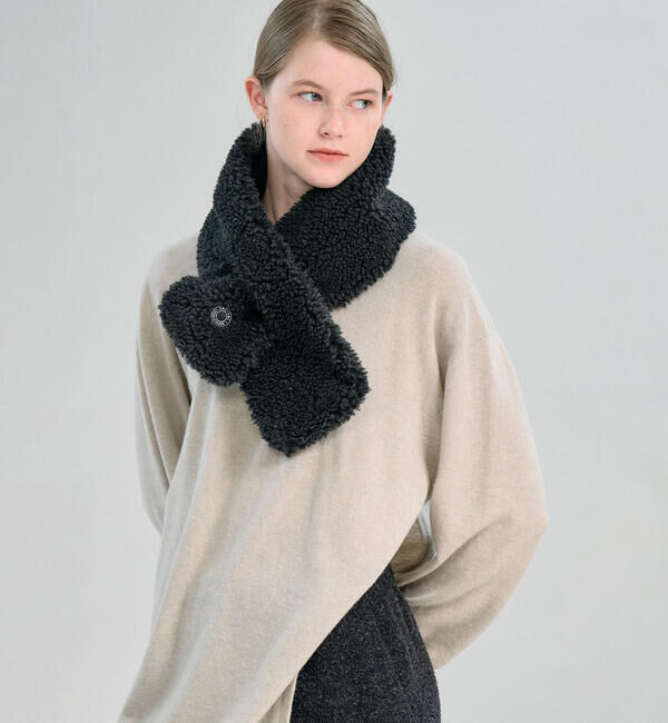 ORCIVAL「ORCIVAL | ボアフリース マフラー UNISEX」|マフラー|BLACK系1