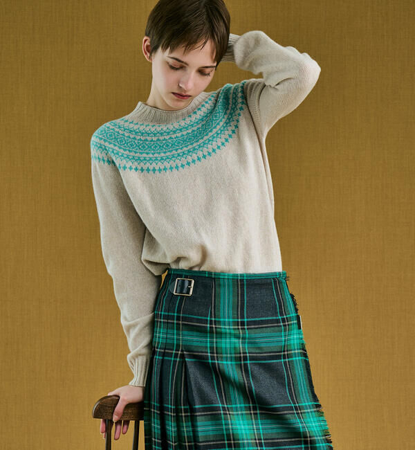 Morris & Sons「MORRIS & SONS | ジーロンラム チャンキーノルディックセーター WOMEN」|ニット・セーター|ECRU系1