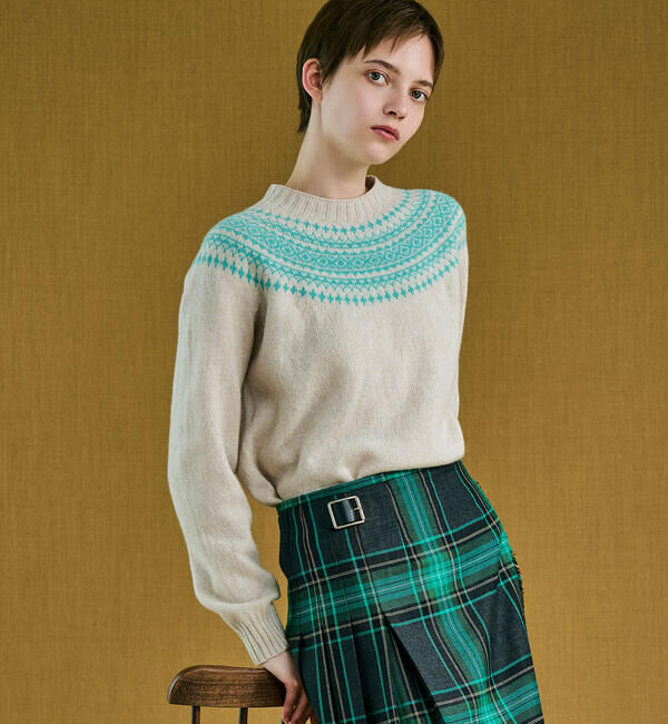 Morris & Sons「MORRIS & SONS | ジーロンラム チャンキーノルディックセーター WOMEN」|ニット・セーター|