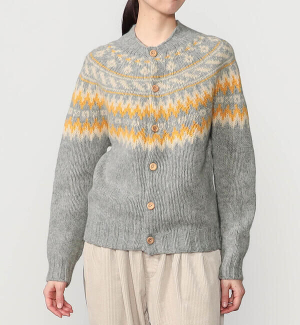  「MORRIS & SONS | チャンキーノルディックカーディガン WOMEN」|ニット・セーター|GREY系1