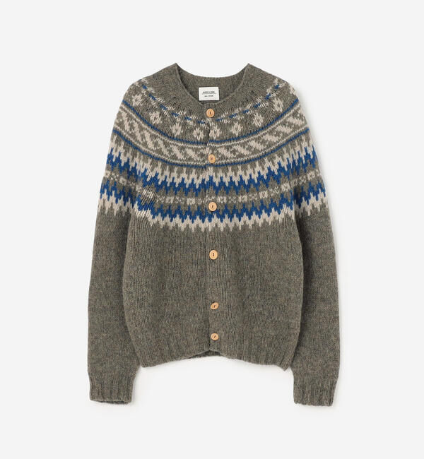  「MORRIS & SONS | チャンキーノルディックカーディガン WOMEN」|ニット・セーター|GREY系2