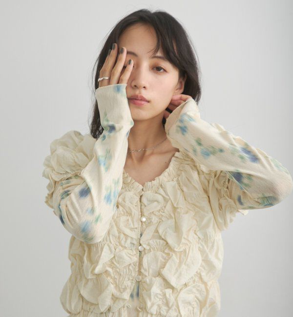  「【花柄&無地】ニュアンスブルームトップス」|Tシャツ・カットソー|