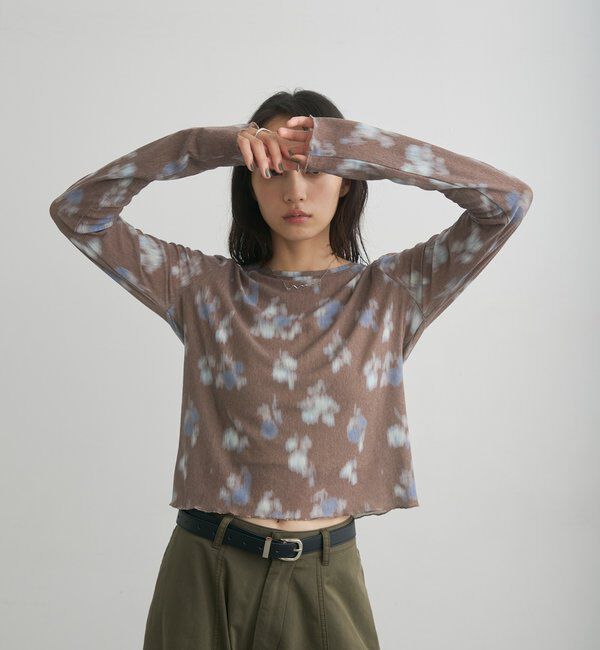  「【花柄&無地】ニュアンスブルームトップス」|Tシャツ・カットソー|