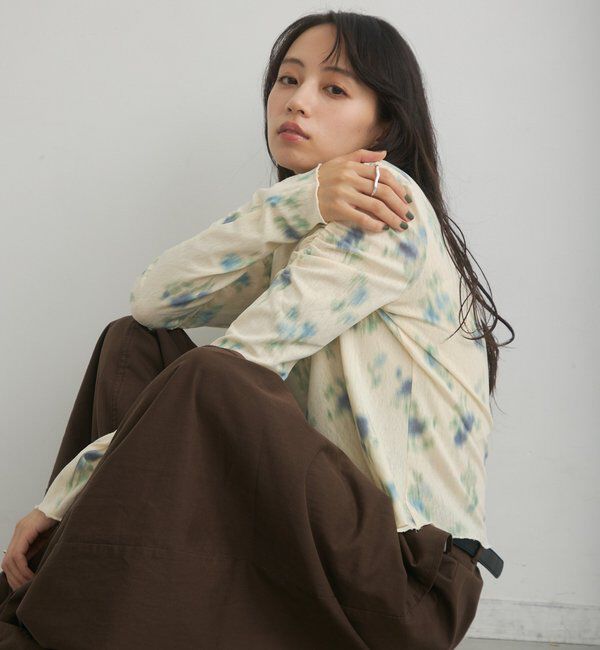  「【花柄&無地】ニュアンスブルームトップス」|Tシャツ・カットソー|
