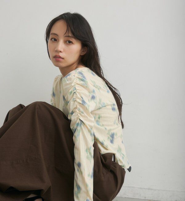 「【花柄&無地】ニュアンスブルームトップス」|Tシャツ・カットソー|