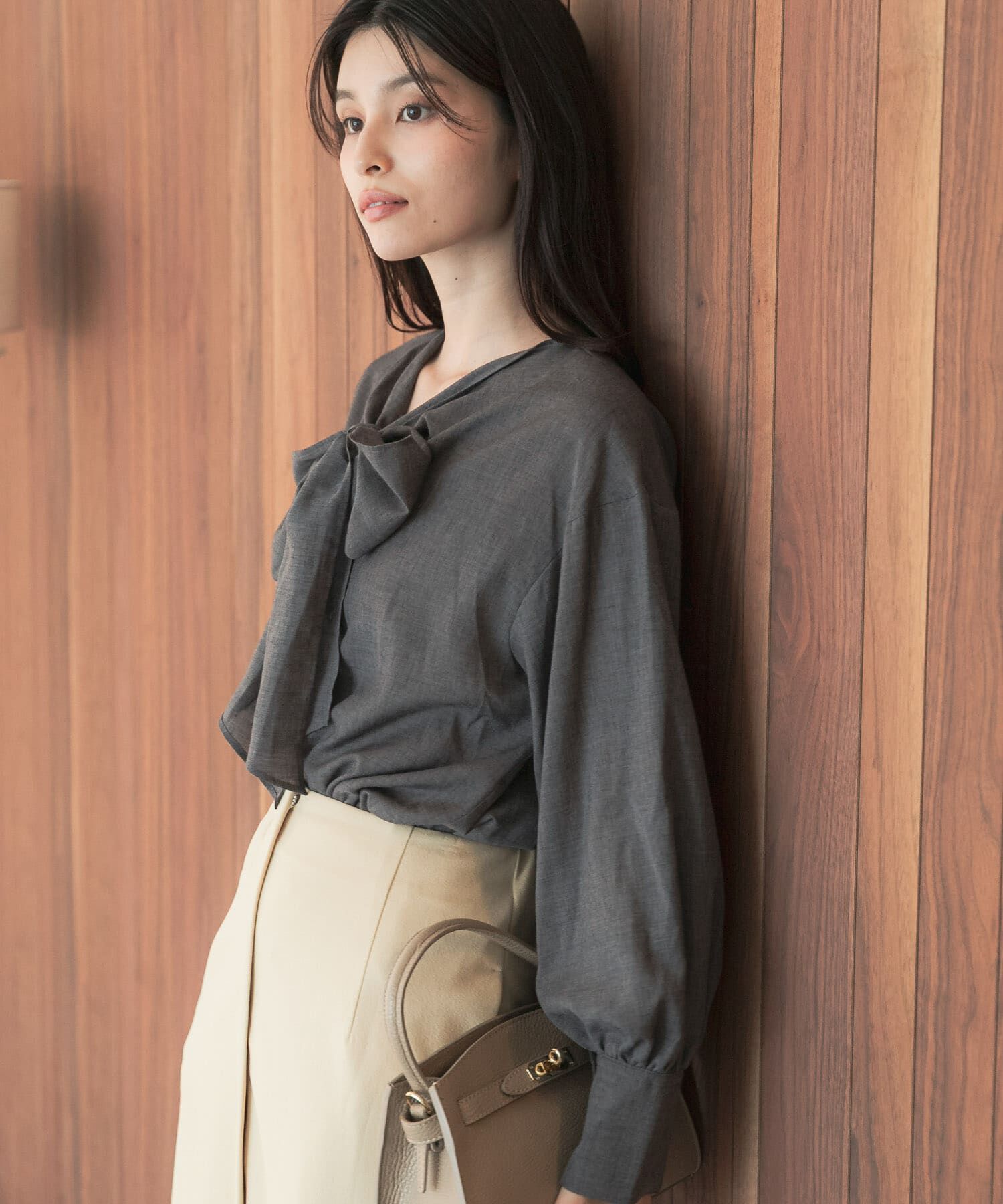 URBAN RESEARCH ROSSO「セミシアーウール混2WAYタイブラウス」|シャツ・ブラウス|