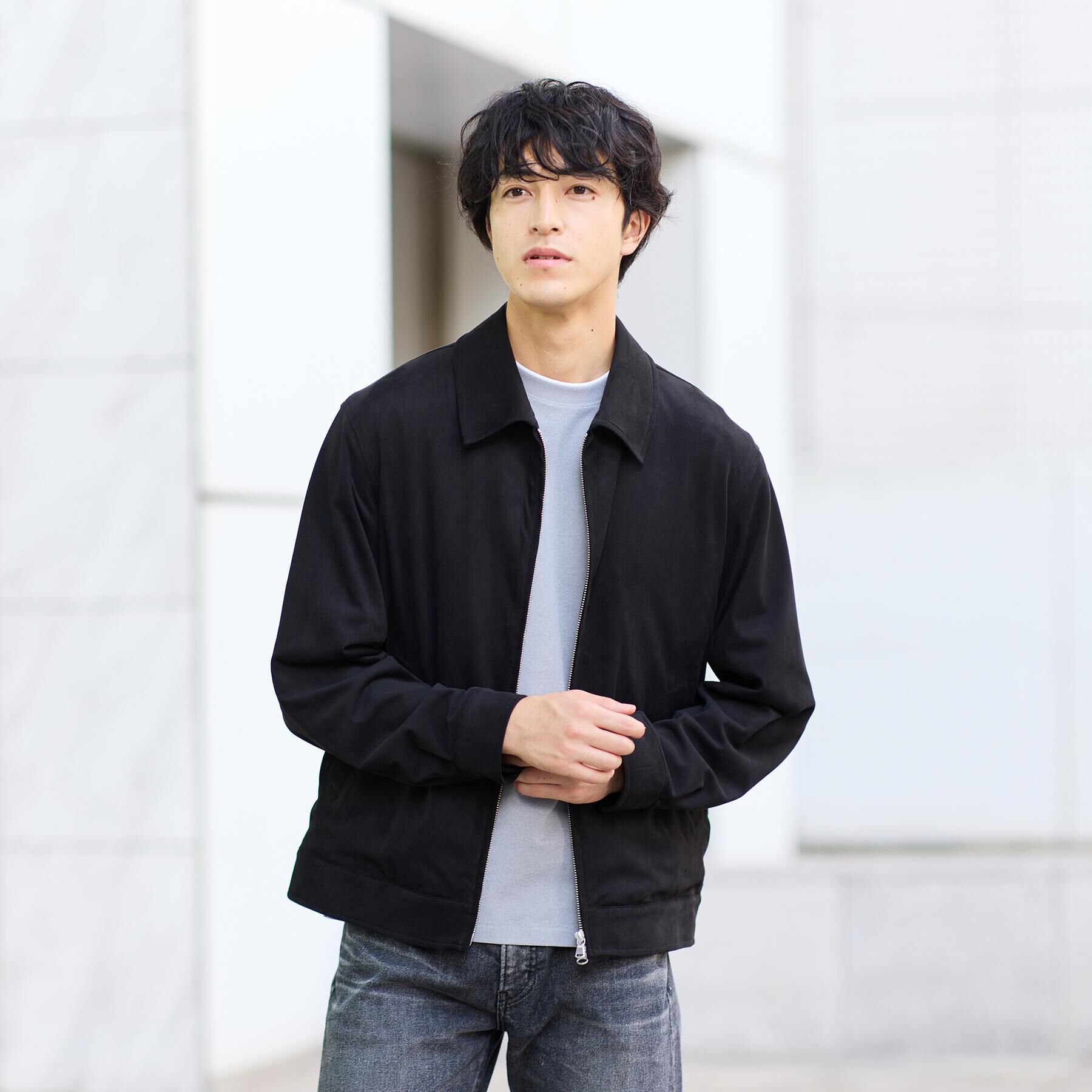 TAKEO KIKUCHI「バックプリーツ ボックスシルエット ジップ ブルゾン」|ブルゾン・スタジャン|