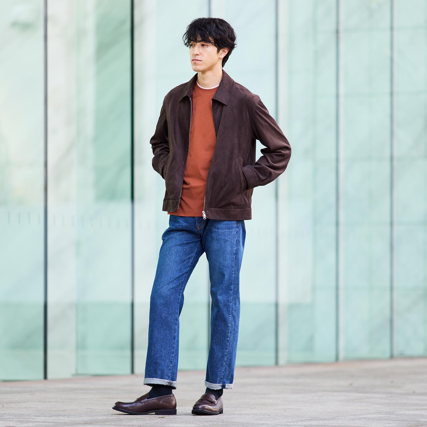 TAKEO KIKUCHI「バックプリーツ ボックスシルエット ジップ ブルゾン」|ブルゾン・スタジャン|