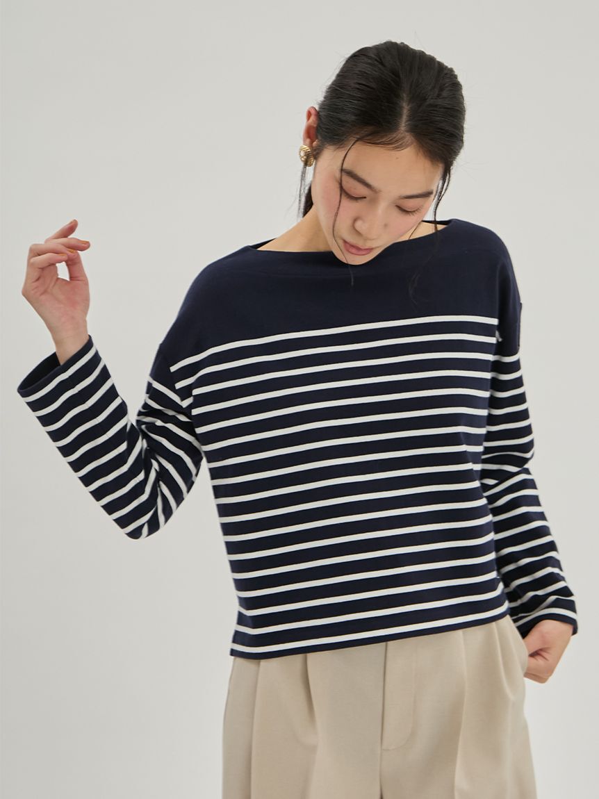 Mila Owen「ボートネックパネルボーダー」|Tシャツ・カットソー|