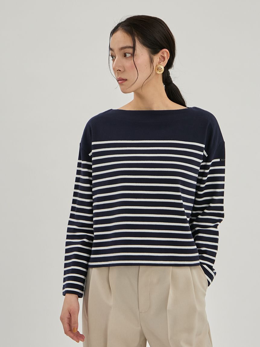 Mila Owen「ボートネックパネルボーダー」|Tシャツ・カットソー|