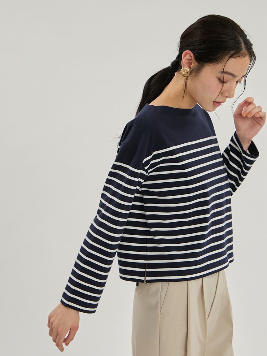 Mila Owen「ボートネックパネルボーダー」|Tシャツ・カットソー|