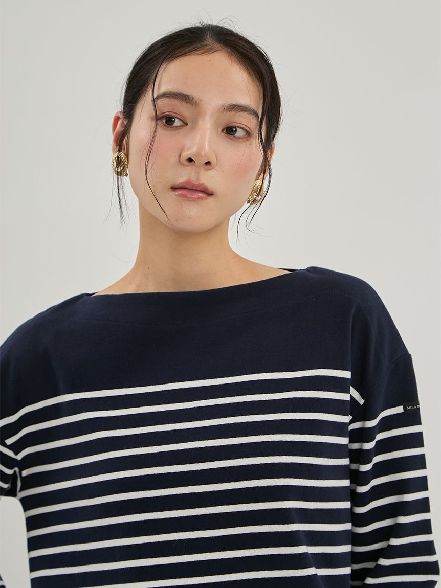 Mila Owen「ボートネックパネルボーダー」|Tシャツ・カットソー|