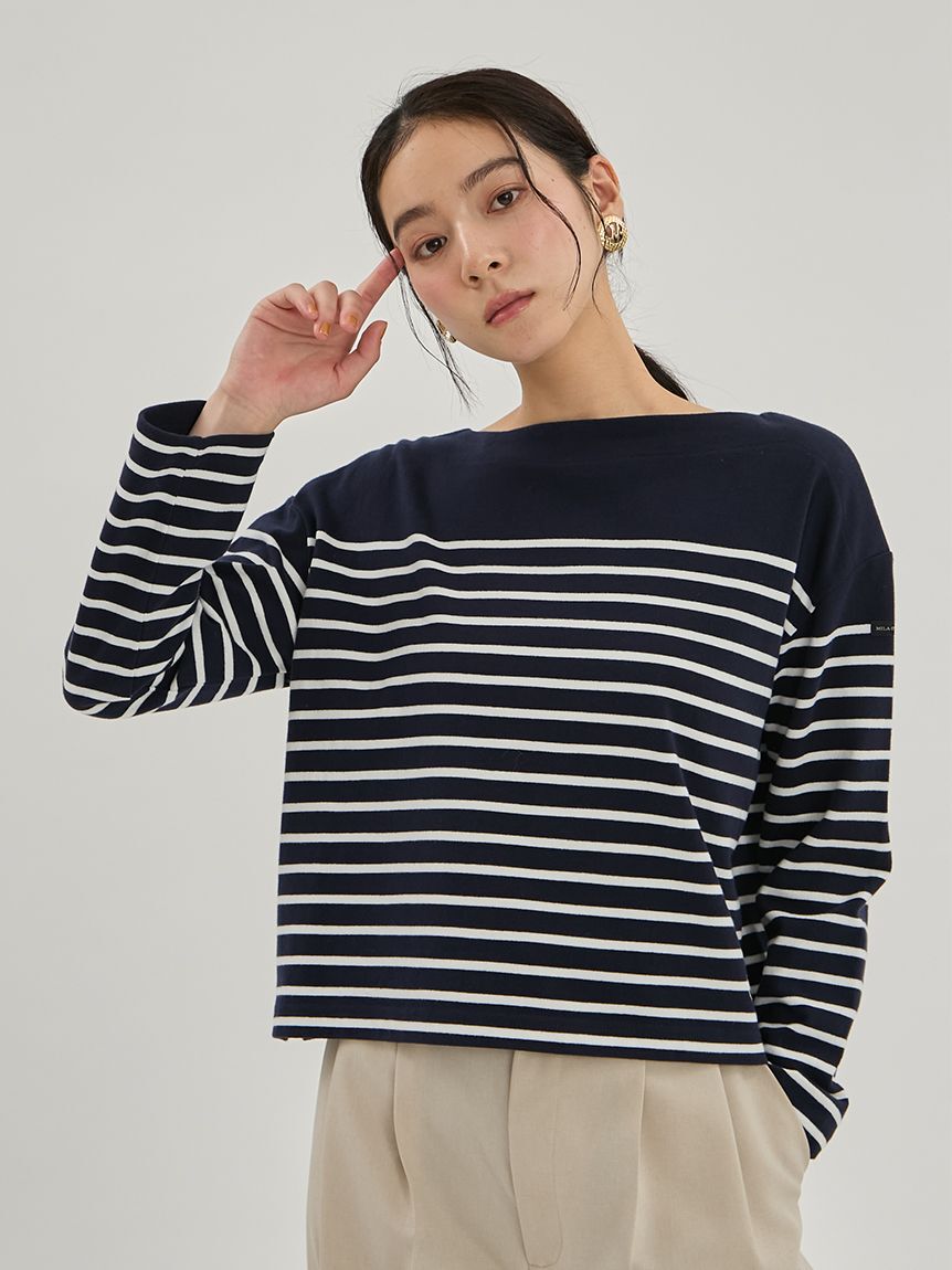 Mila Owen「ボートネックパネルボーダー」|Tシャツ・カットソー|