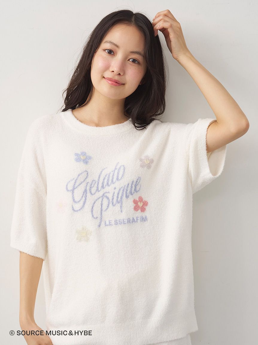 gelato pique「【LE SSERAFIM】フラワージャガードプルオーバー&ショートパンツセット」|ルームウェア|