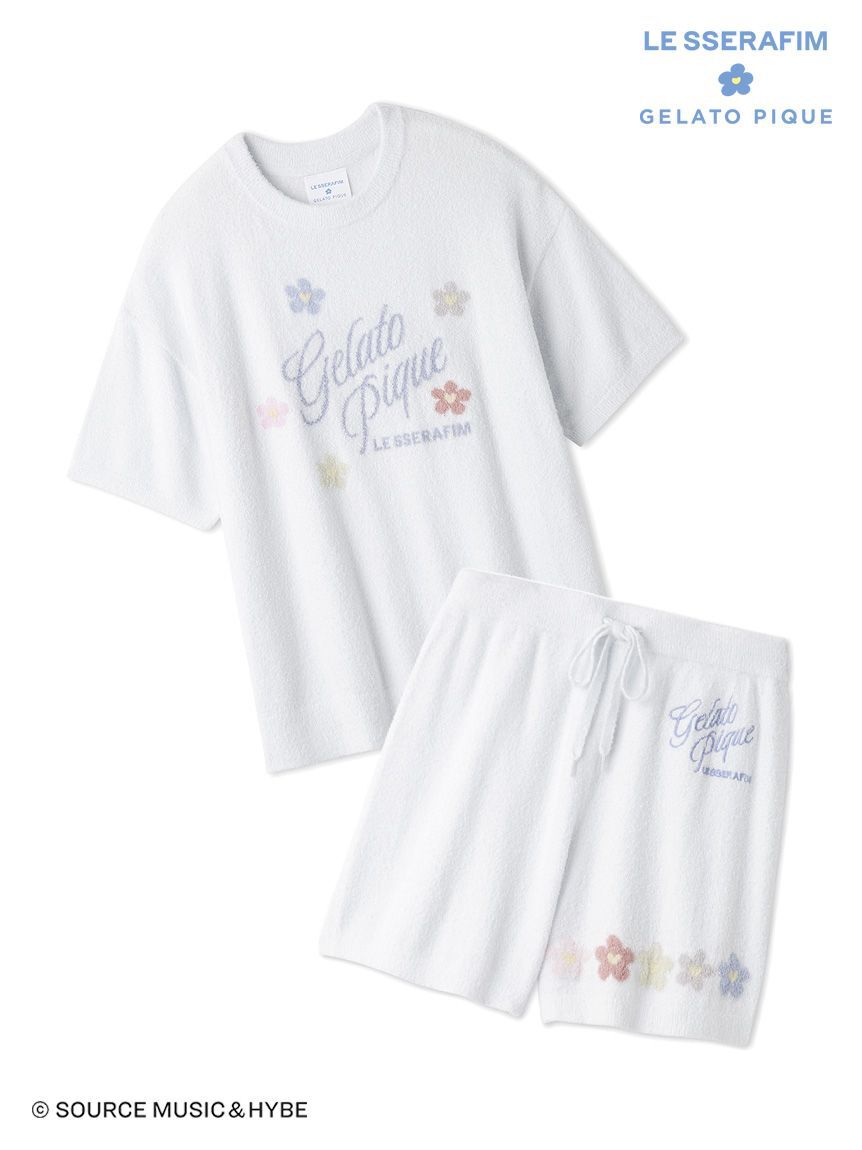 gelato pique「【LE SSERAFIM】フラワージャガードプルオーバー&ショートパンツセット」|ルームウェア|