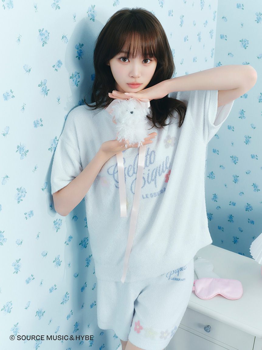 gelato pique「【LE SSERAFIM】フラワージャガードプルオーバー&ショートパンツセット」|ルームウェア|BLU