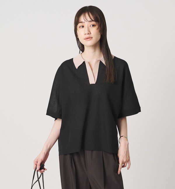 UNITED ARROWS「スキッパー ドルマンスリーブ ニット ‐ウォッシャブル‐」|ニット・セーター|BLACK
