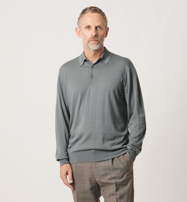 UNITED ARROWS「＜SOVEREIGN＞ ハイゲージ ニット ポロシャツ」|ニット・セーター|LIME