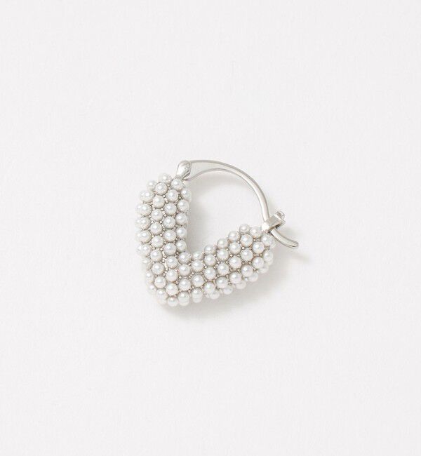 UNITED ARROWS「イミテーションパール ハート フープピアス」|ピアス|