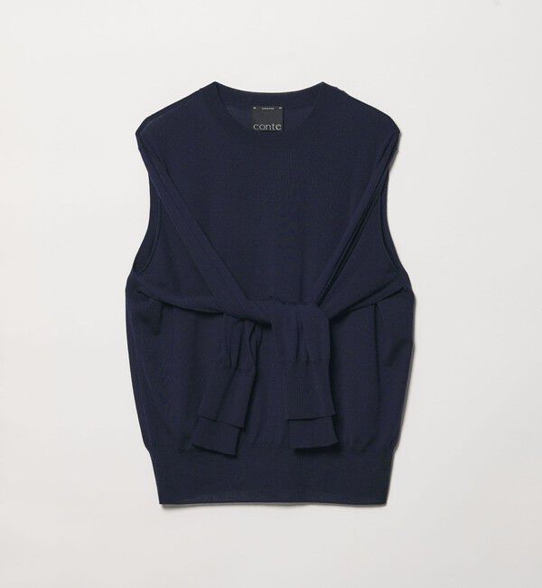 conte「＜conte＞ムスビ 2WAY クルーネックニット」|ニット・セーター|NAVY