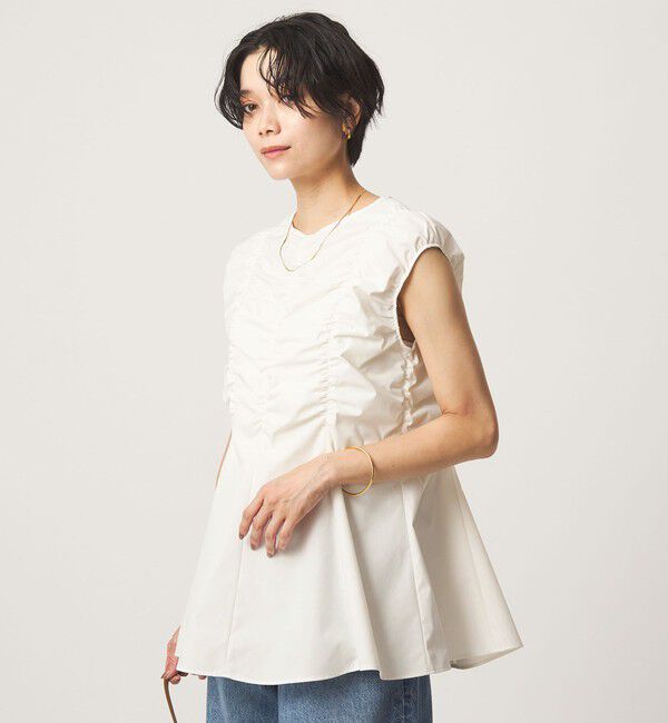 UNITED ARROWS green label relaxing「シャーリング ブラウス」|シャツ・ブラウス|WHITE