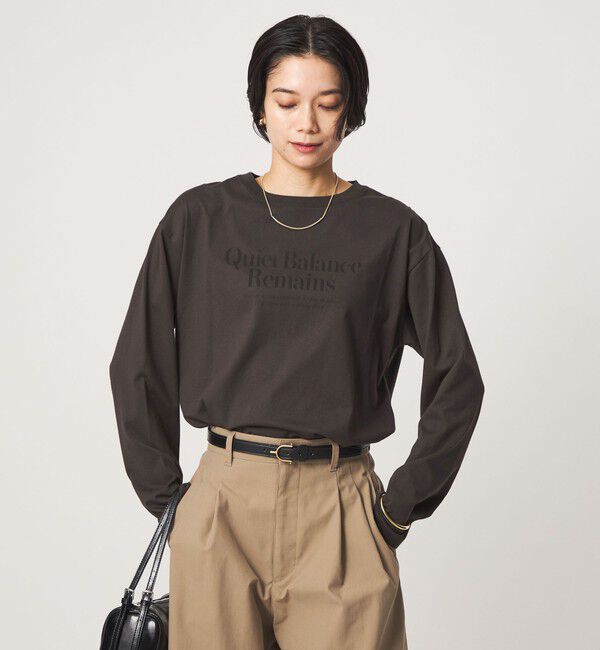 UNITED ARROWS green label relaxing「ロゴ ロングスリーブ Tシャツ」|Tシャツ・カットソー|DK.GRAY
