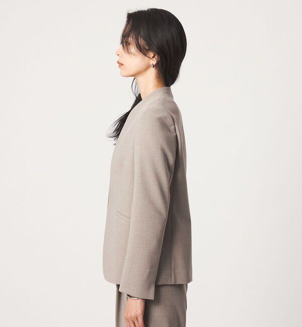 UNITED ARROWS green label relaxing「［size SHORT/TALLあり］ライト ダブルクロス ノーラペル ジャケット」|ノーカラージャケット|