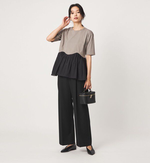 UNITED ARROWS green label relaxing「［size SHORT/TALLあり］ライト ダブルクロス ワイド パンツ」|スラックス|