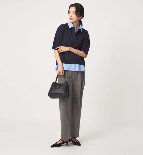 UNITED ARROWS green label relaxing「［size SHORT/TALLあり］ライト ダブルクロス ワイド パンツ」|スラックス|