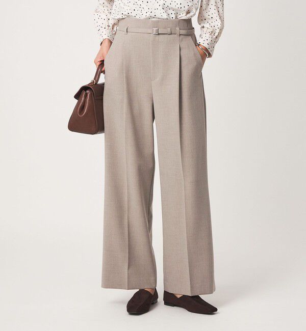 UNITED ARROWS green label relaxing「［size SHORT/TALLあり］ライト ダブルクロス ワイド パンツ」|スラックス|BEIGE