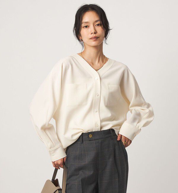UNITED ARROWS green label relaxing「ツイル ポケット シャツ マシンウォッシャブル ストレッチ」|シャツ・ブラウス|OFF WHITE