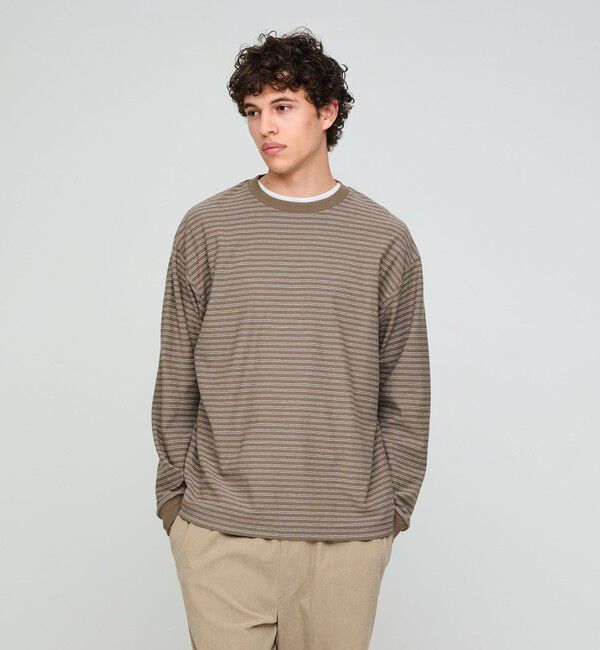 UNITED ARROWS green label relaxing「ラフ ボーダー クルーネック 長袖 Tシャツ」|Tシャツ・カットソー|MOCA