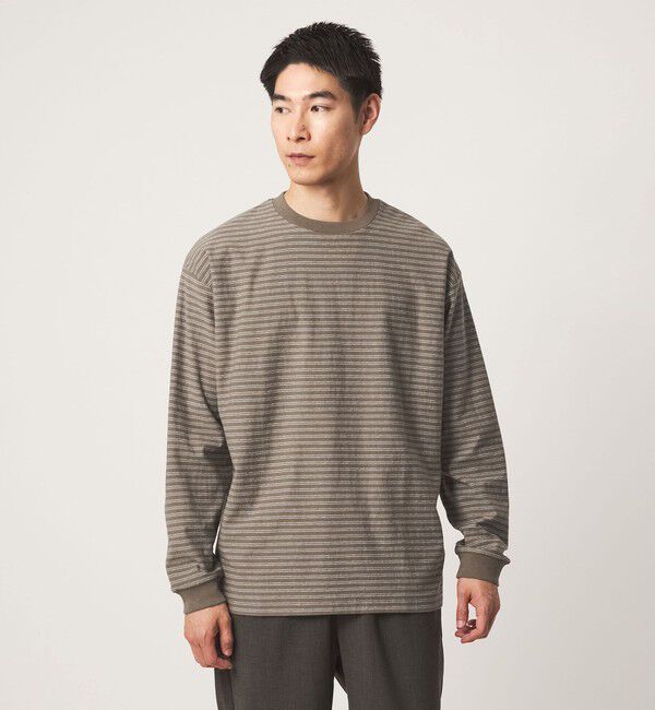 UNITED ARROWS green label relaxing「ラフ ボーダー クルーネック 長袖 Tシャツ」|Tシャツ・カットソー|