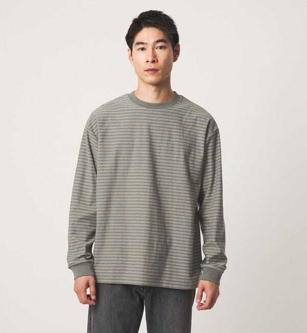 UNITED ARROWS green label relaxing「ラフ ボーダー クルーネック 長袖 Tシャツ」|Tシャツ・カットソー|