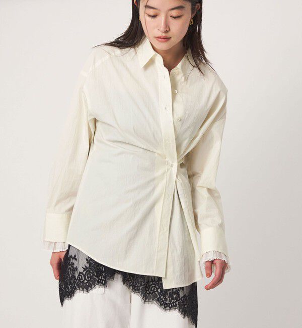 UNITED ARROWS green label relaxing「＜GLR_MINE＞プリーツスリーブ シェイプ シャツ」|シャツ・ブラウス|WHITE