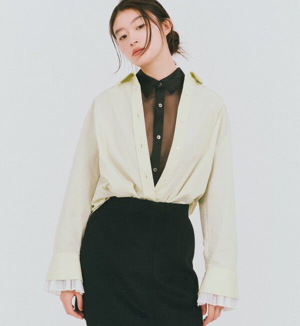 UNITED ARROWS green label relaxing「＜GLR_MINE＞プリーツスリーブ シェイプ シャツ」|シャツ・ブラウス|LIME