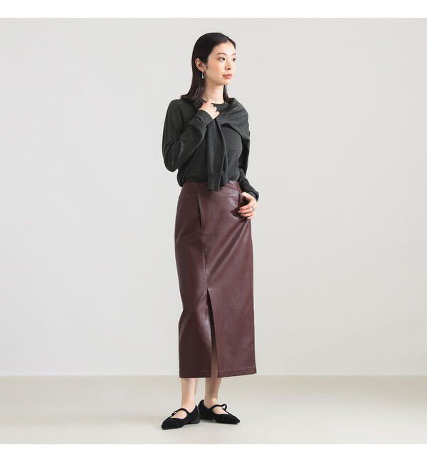 Demi-Luxe BEAMS 「【CLASSY.10月号掲載】AK+1 / フェイクレザー スカート」|スカート|