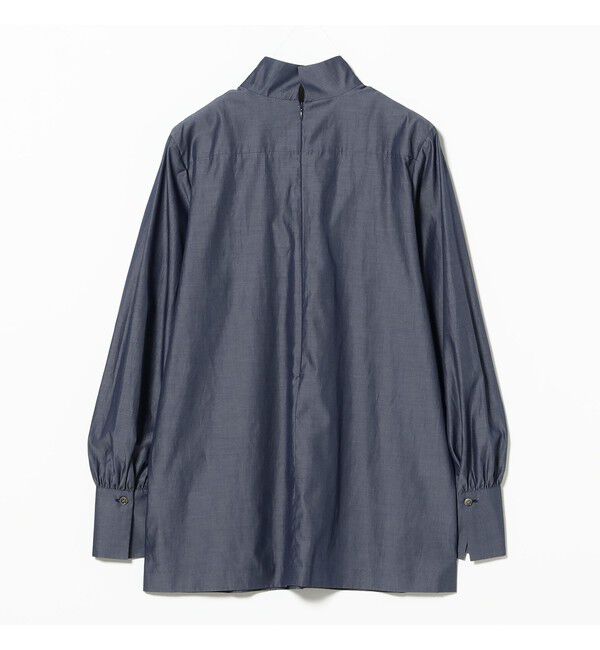 Demi-Luxe BEAMS 「AK+1 / シャンブレー ハイネック ブラウス」|シャツ・ブラウス|