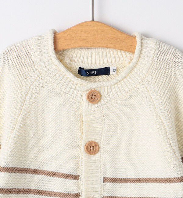 SHIPS KIDS「SHIPS KIDS:85～95cm /〈洗濯機可能〉ボーダー カーディガン」|カーディガン|
