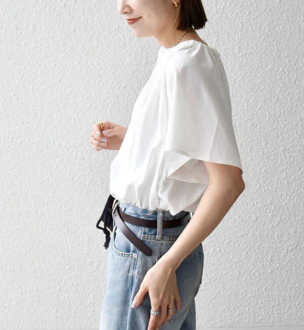 SHIPS any「SHIPS any:〈UVカット/接触冷感/吸水速乾/洗濯機可能〉USAコットン フレア TEE」|Tシャツ・カットソー|