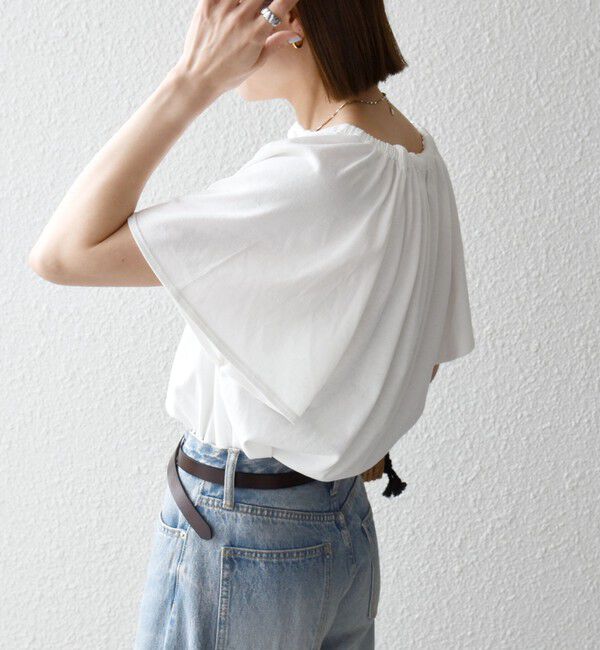 SHIPS any「SHIPS any:〈UVカット/接触冷感/吸水速乾/洗濯機可能〉USAコットン フレア TEE」|Tシャツ・カットソー|