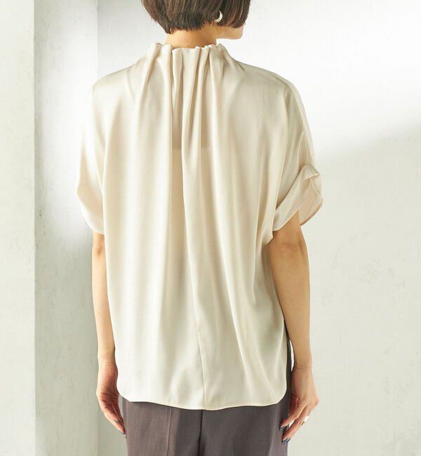 SHIPS for women「【一部WEB限定】〈手洗い可能〉パール モチーフ ネック ギャザー ドルマン ブラウス」|シャツ・ブラウス|