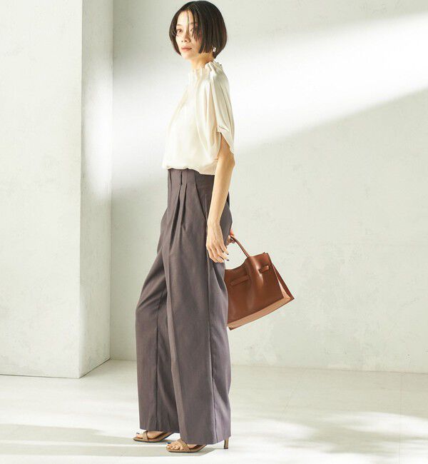 SHIPS for women「【一部WEB限定】〈手洗い可能〉パール モチーフ ネック ギャザー ドルマン ブラウス」|シャツ・ブラウス|