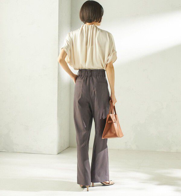 SHIPS for women「【一部WEB限定】〈手洗い可能〉パール モチーフ ネック ギャザー ドルマン ブラウス」|シャツ・ブラウス|