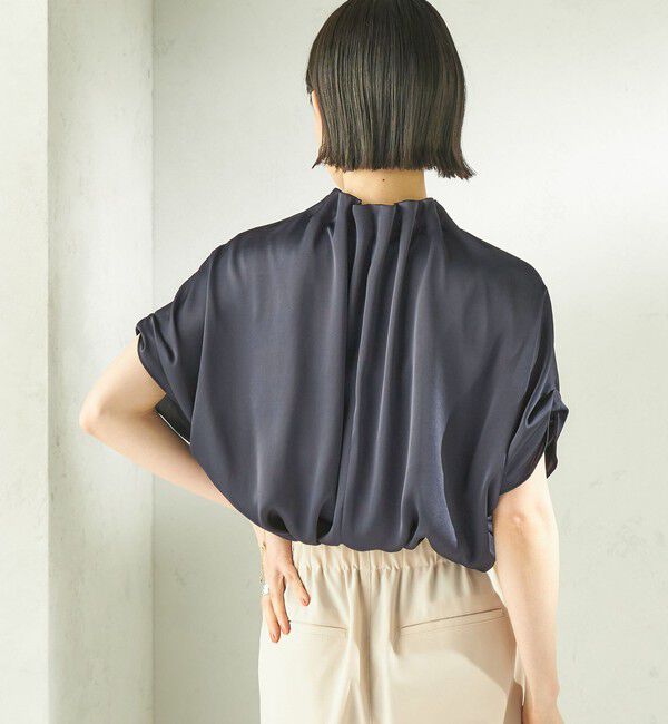 SHIPS for women「【一部WEB限定】〈手洗い可能〉パール モチーフ ネック ギャザー ドルマン ブラウス」|シャツ・ブラウス|