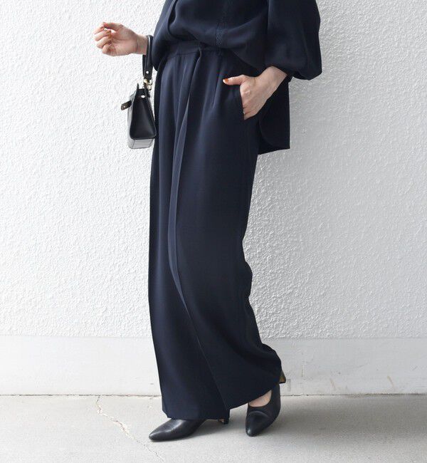 SHIPS any「《予約》SHIPS any:〈洗濯機可能〉ウエスト ボタン 2タック セミワイド パンツ［NAVY BLUE］」|スラックス|
