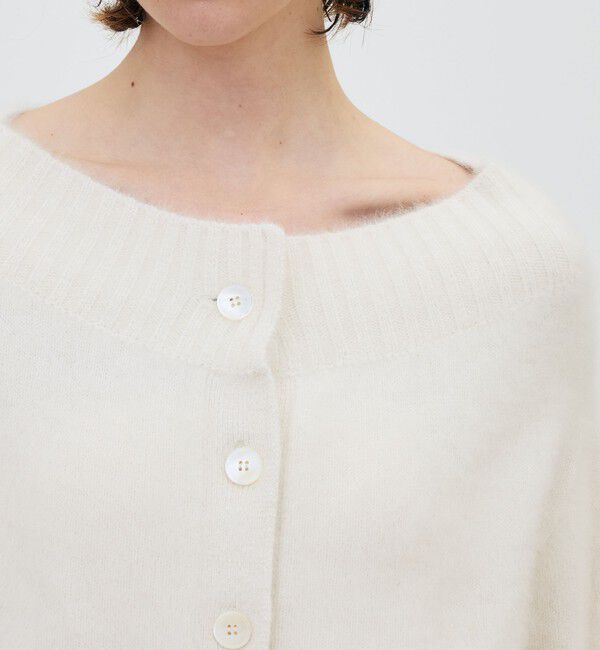 DES PRES「【WEB先行予約】フォックスカシミヤ オフショルダーカーディガン」|カーディガン|