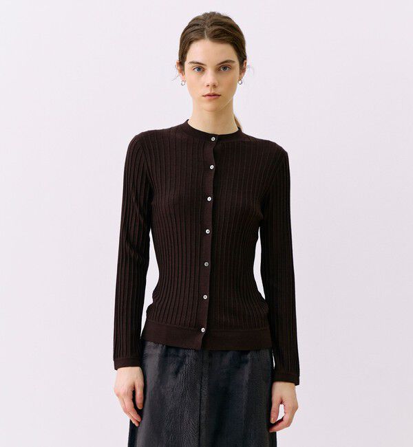 TOMORROWLAND collection「ウールシルクカシミヤリブ クルーネックカーディガン」|カーディガン|