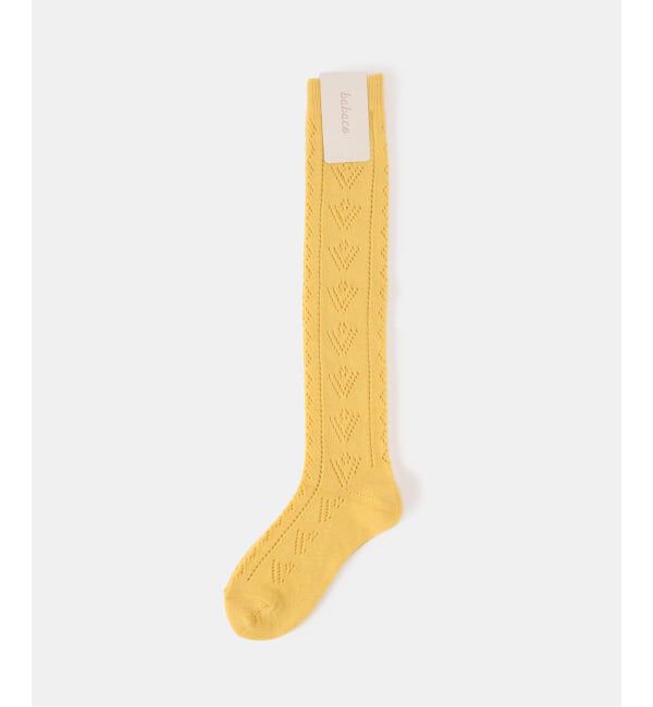  「babaco Eylet Knee High Socks BA02-BT17HS：靴下」|ソックス|イエロー