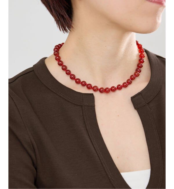 IENA「《追加》EO/イオ ROUND STONE NECKLACE ネックレス BO26SS-56」|ネックレス|